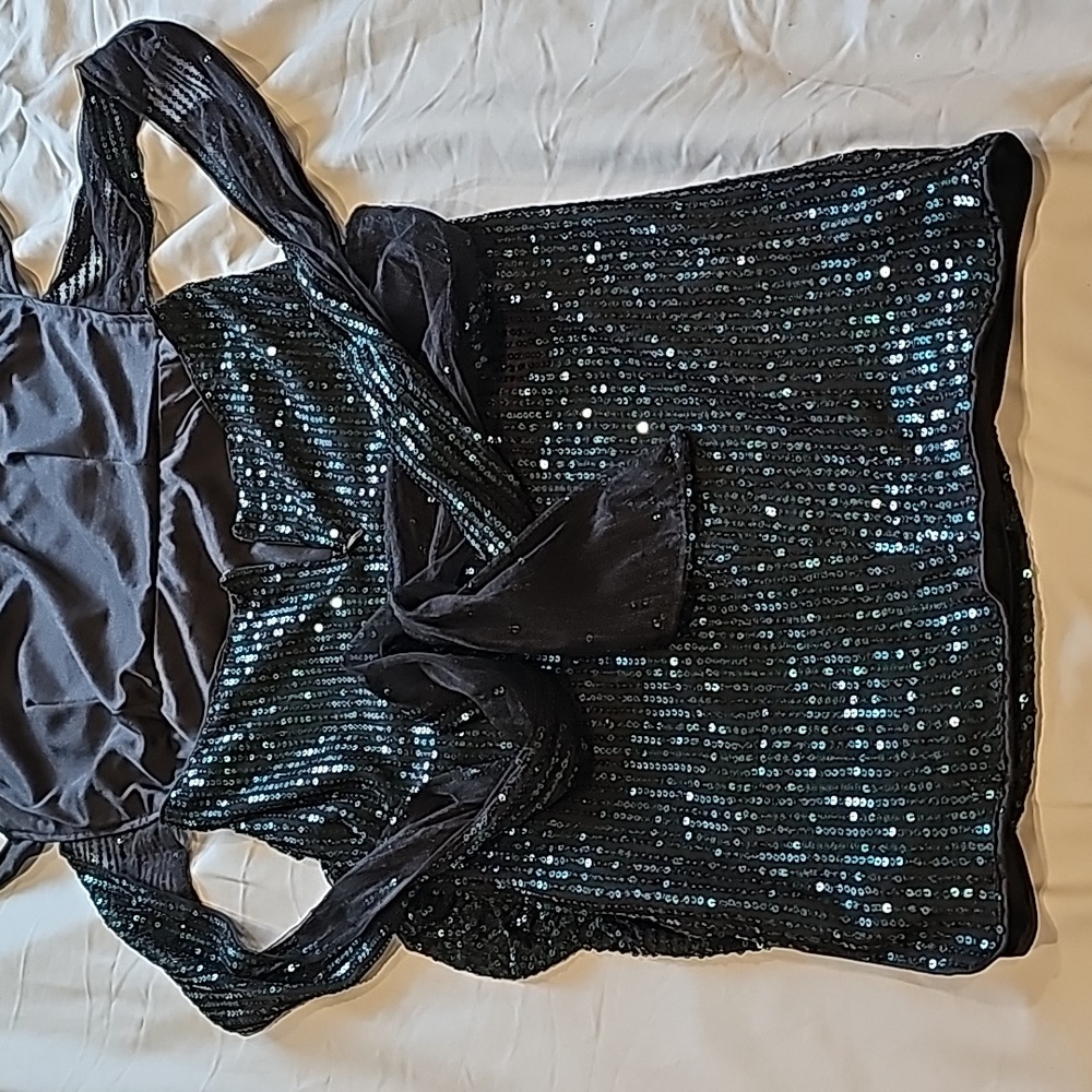 Shein Joyfunear Tie Backless Split-Hem Sequin Bod… - image 5